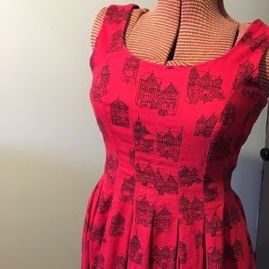 ModCloth Sweet Pleats House Print Skater Dress